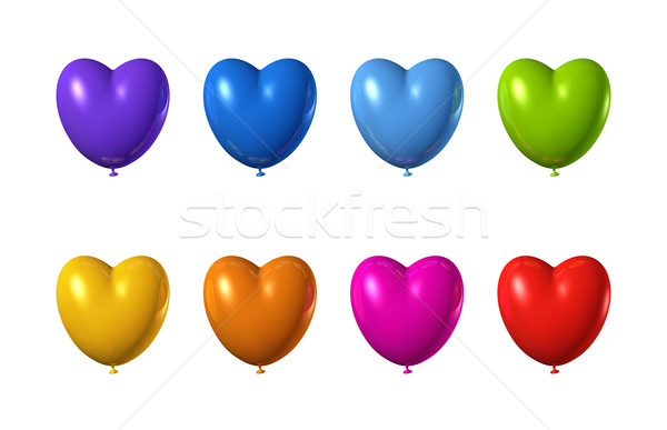 Kolorowy kształt serca balony zestaw odizolowany biały Zdjęcia stock © daboost