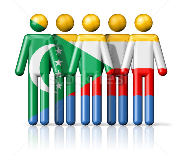 Flag of Comoros on stick figure Stock photo © daboost