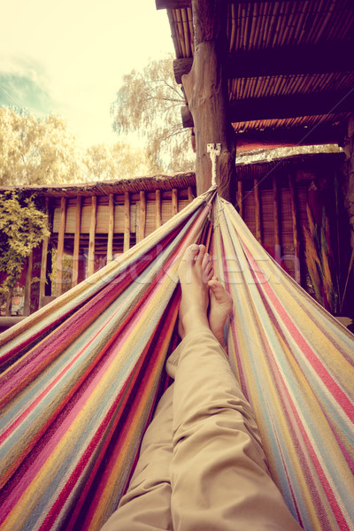 Relaxing in hammock Stock photo © daboost