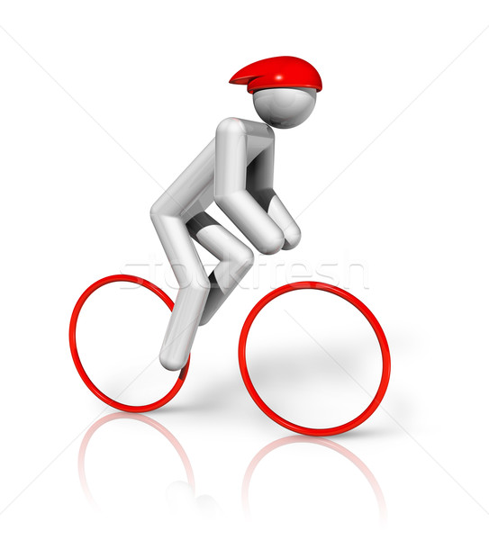 Ciclismo carretera 3D símbolo tridimensional deporte Foto stock © daboost