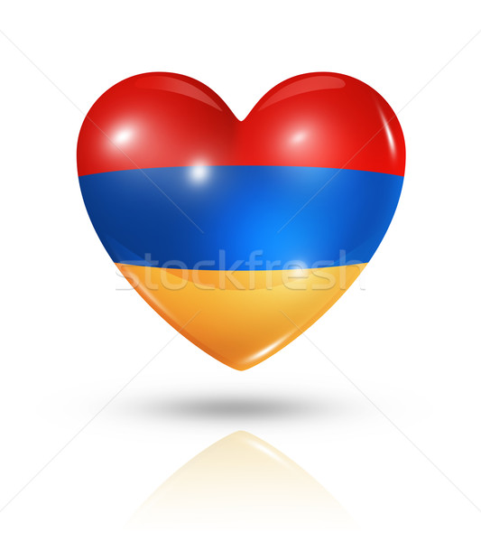 Love Armenia, heart flag icon Stock photo © daboost