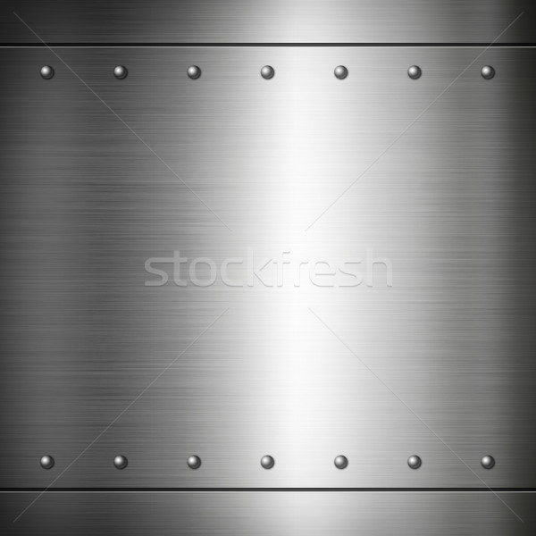 Steel riveted brushed plate texture Stock photo © daboost