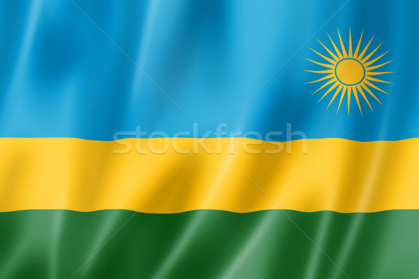 Rwanda banderą trójwymiarowy oddać satyna tekstury Zdjęcia stock © daboost