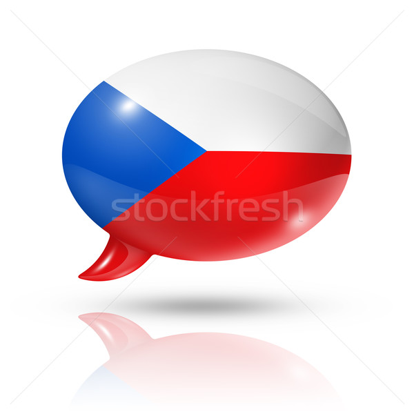 Чешская республика флаг речи пузырь изолированный белый Сток-фото © daboost