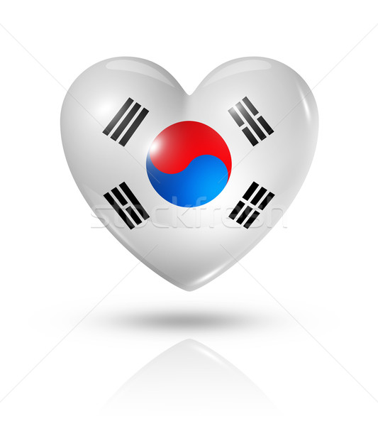 Love South Korea, heart flag icon Stock photo © daboost