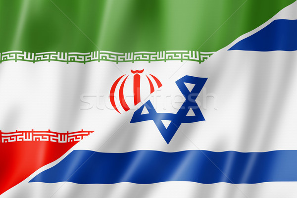 İran İsrail bayrak karışık üç boyutlu vermek Stok fotoğraf © daboost
