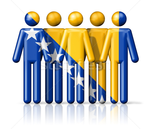 Flag of Bosnia and Herzegovina on stick figure Stock photo © daboost