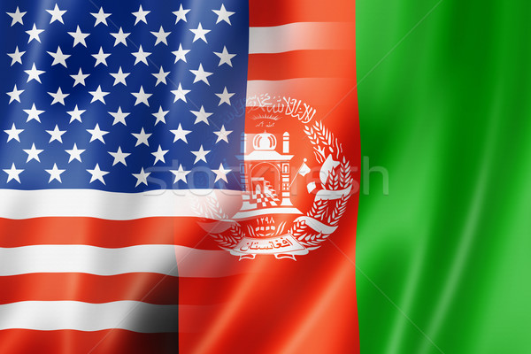 USA Afganistan banderą mieszany trójwymiarowy oddać Zdjęcia stock © daboost