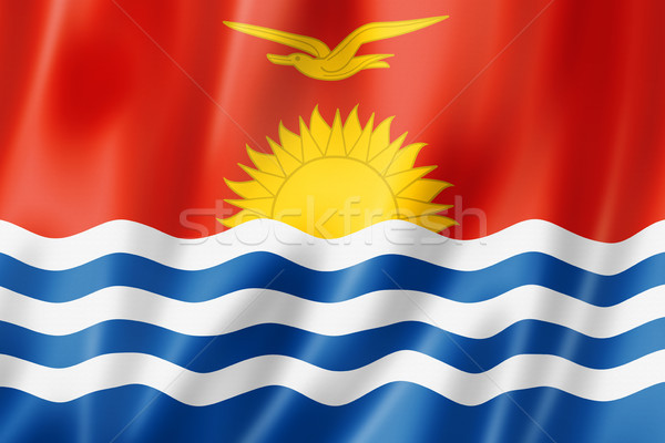 Kiribati bandeira tridimensional tornar cetim textura Foto stock © daboost