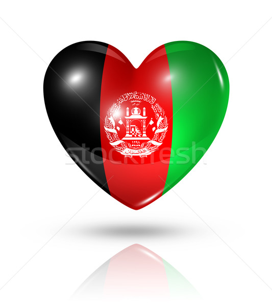 愛 阿富汗 心臟 旗 圖標 符號 商業照片 © daboost