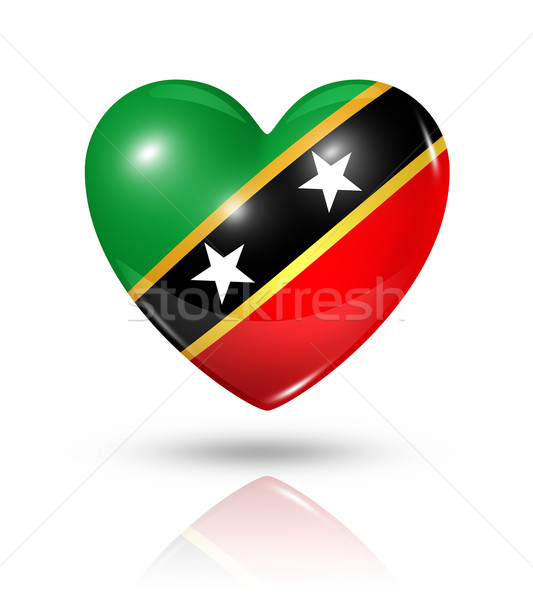 Love Saint Kitts And Nevis, heart flag icon Stock photo © daboost