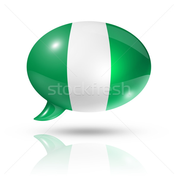 Zdjęcia stock: Banderą · dymka · trójwymiarowy · Nigeria · odizolowany · biały