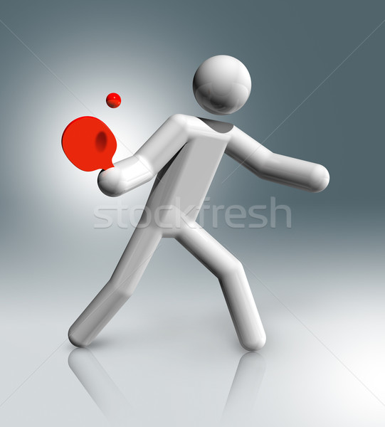 Ping-pong 3D simbol sport jocurile olimpice Imagine de stoc © daboost