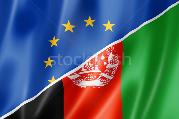 Europie Afganistan banderą mieszany trójwymiarowy oddać Zdjęcia stock © daboost