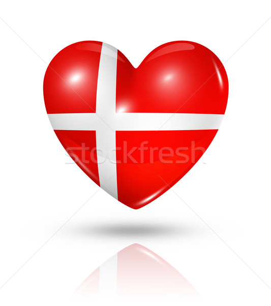 Love Denmark, heart flag icon Stock photo © daboost