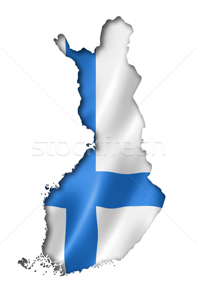 Finnish flag map Stock photo © daboost