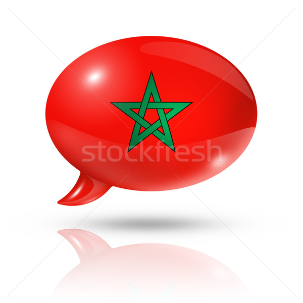 Moroccan flag speech bubble Stock photo © daboost
