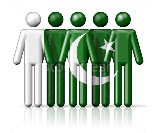 Flag of Pakistan on stick figure Stock photo © daboost