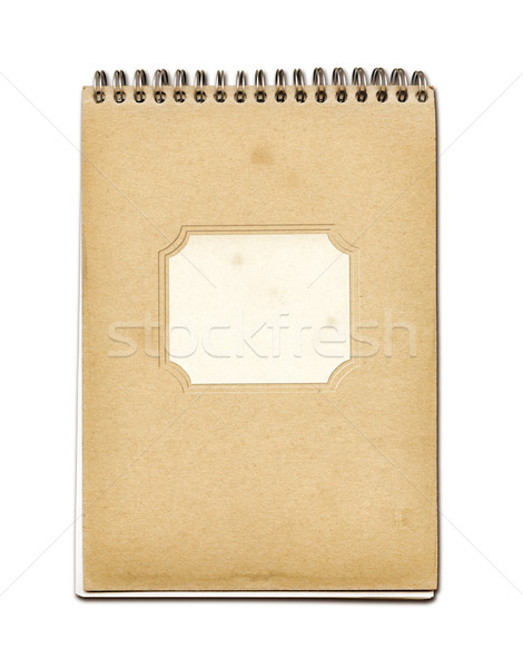 [[stock_photo]]: Grunge · spirale · étroite · portable · papier · brun · couvrir