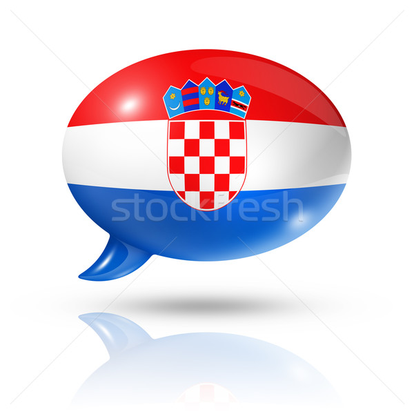 Croatian flag speech bubble Stock photo © daboost