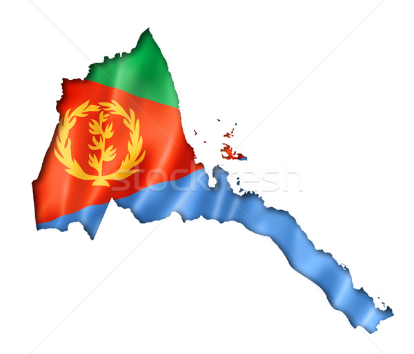 Bandera mapa Eritrea tridimensional hacer aislado Foto stock © daboost