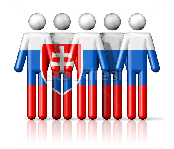 Flag of Slovakia on stick figure Stock photo © daboost