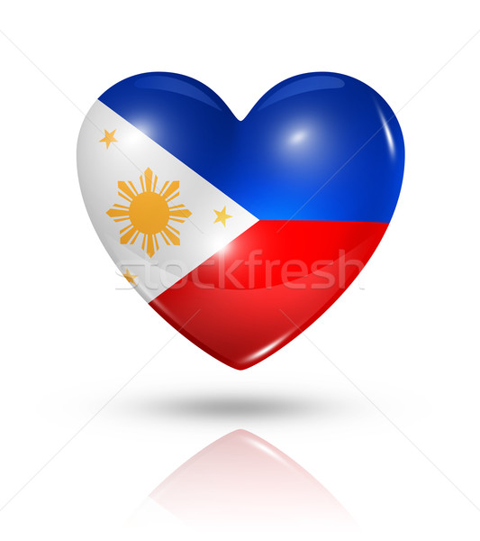 Love Philippines, heart flag icon Stock photo © daboost