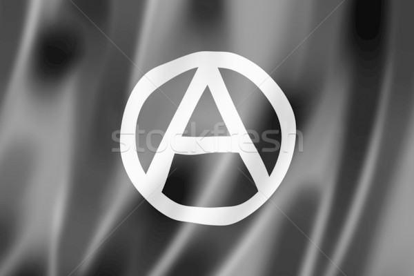 Anarchia banderą trójwymiarowy oddać czarny Zdjęcia stock © daboost