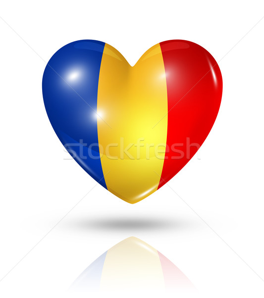 Love Chad, heart flag icon Stock photo © daboost