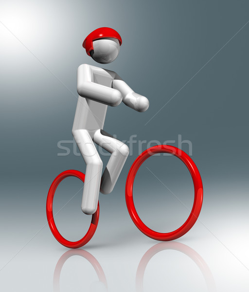 Rowerowe rowerów górskich 3D symbol sportowe trójwymiarowy Zdjęcia stock © daboost