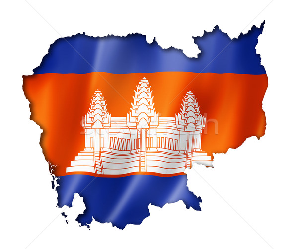 Cambodian flag map Stock photo © daboost