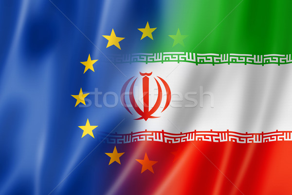 Europe and Iran flag Stock photo © daboost