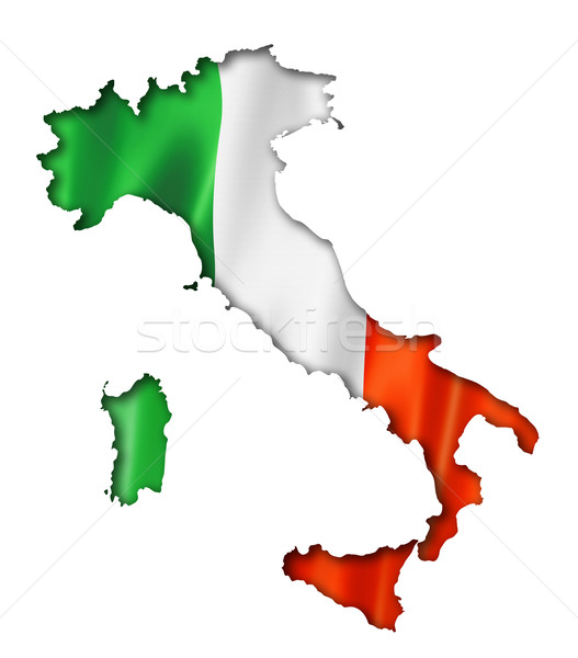 イタリア国旗 地図 イタリア フラグ レンダー ストックフォト © daboost