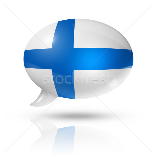 Finnish flag speech bubble Stock photo © daboost
