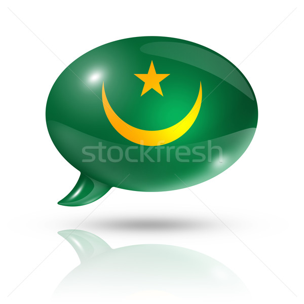 Pavilion bule de vorbire Mauritania izolat alb Imagine de stoc © daboost
