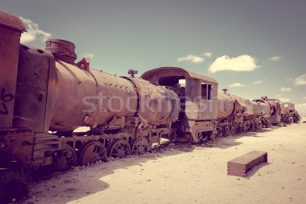 Train cemetery in Uyuni, Bolivia Stock photo © daboost