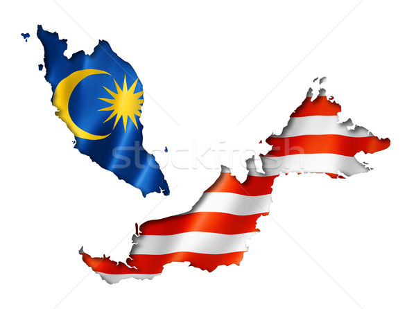 Malaysian flag map Stock photo © daboost