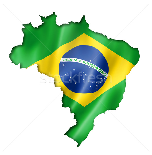 Brazilian flag map Stock photo © daboost