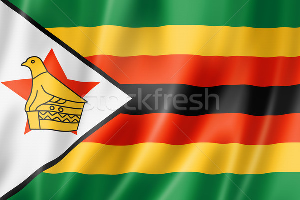 Zimbabwe zászló háromdimenziós render szatén textúra Stock fotó © daboost