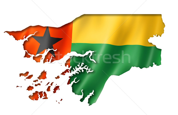 Guiné bandeira mapa tridimensional tornar isolado Foto stock © daboost