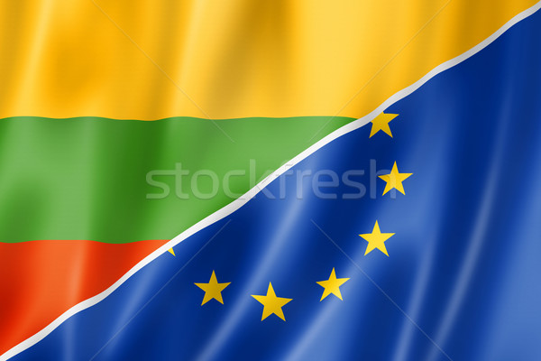 Lithuania and Europe flag Stock photo © daboost