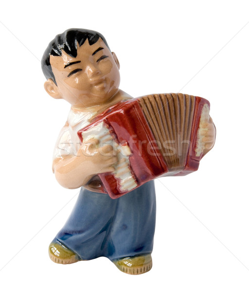 Chińczyk akordeon gracz ceramiczne zabawki dokumentu Zdjęcia stock © daboost