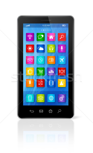 Smartphone hd Apps Symbole Schnittstelle Stock foto © daboost