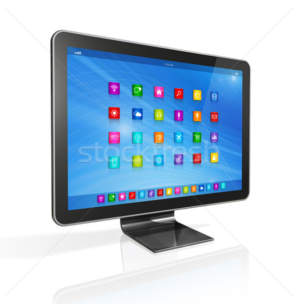 Hd tv computer apps iconen interface Stockfoto © daboost