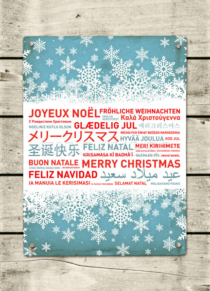 Merry christmas poster from the world Stock photo © daboost