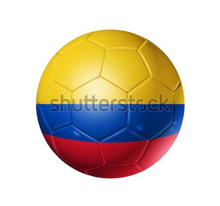Voetbal voetbal bal Colombia vlag 3D Stockfoto © daboost