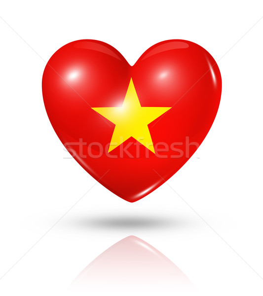 Foto stock: Amor · Vietnã · coração · bandeira · ícone · símbolo