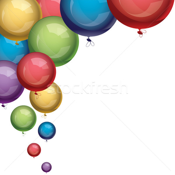 Stock foto: Vektor · Ballons · farbenreich · Himmel · Party