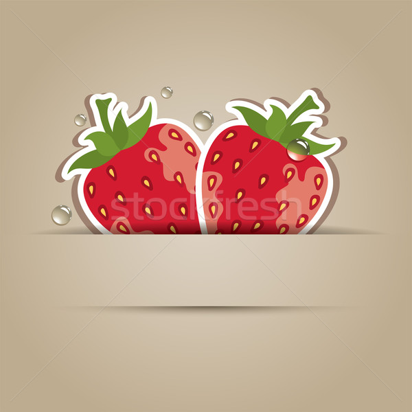 Stock photo: card with  strawberries 
