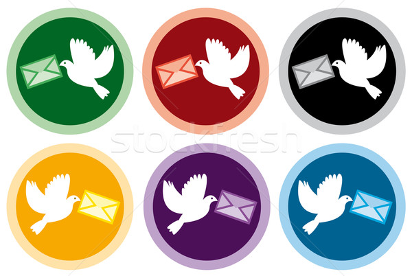 vector icons of doves with letters Stock photo © Dahlia